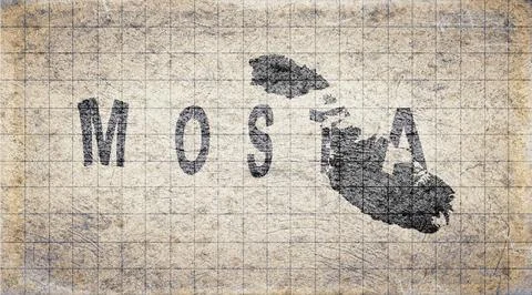 Malta Mosta Typography Map Stock Illustration