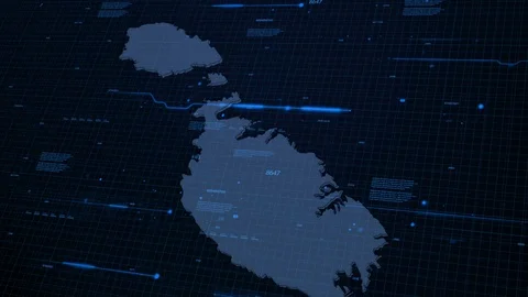 Malta network map Stock Footage 87977586