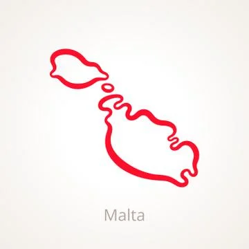 Malta - Outline Map Stock Illustration