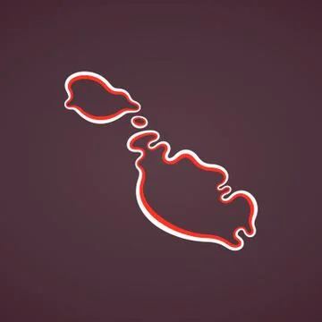 Malta - Outline Map Stock Illustration