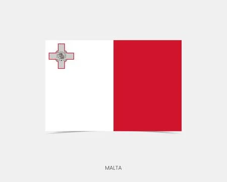 Malta Rectangle flag icon with shadow. Stock Illustration