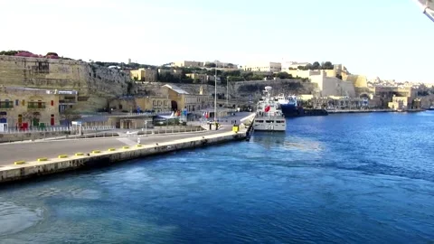 Malta from the sailing of the liner Stock Footage 149432549