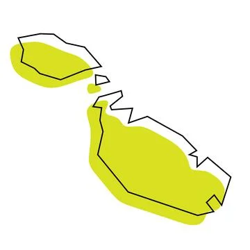 Malta simplified vector map Stock Illustration