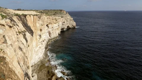 Malta south coast cliffs Stock Footage 108608879
