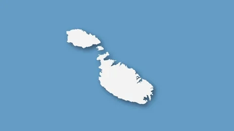 Malta Spotlight on World Map Animation, European Island Country Reveal Stock Footage 339273166