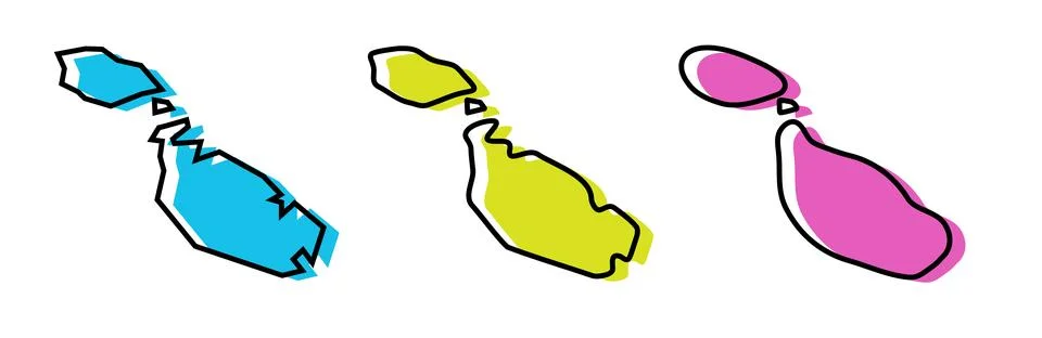 Malta vector country map in three levels of smoothness Stock Illustration