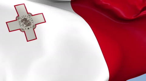 Malta Waving Flag Background Loop Stock Footage 64248601