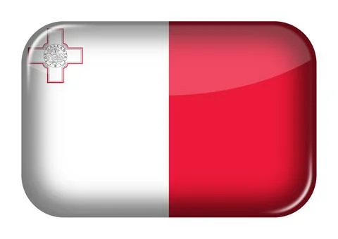 Malta web icon rectangle button with clipping path 3d illustration イラスト素材