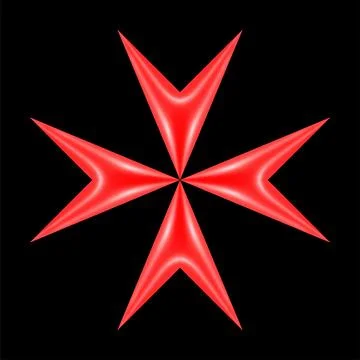Maltese cross on black background Stock Illustration