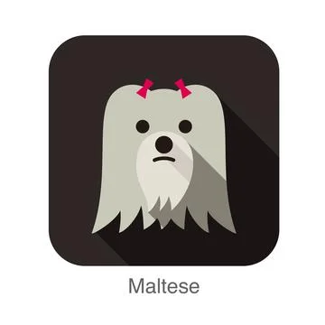 Maltese dog face flat icon, vector illustration Stock Illustration