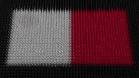 Maltese Flag Light Shining on Scrolling Bullets Stock Footage 296347915