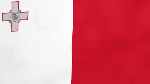 Maltese Flag of Malta isolated alpha channel and luma matte Stock Footage 123163060