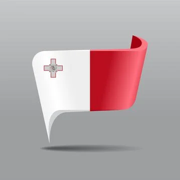 Maltese flag map pointer layout. Vector illustration. Stock Illustration