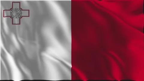 Maltese flag waving slowly Stock Footage 337482193