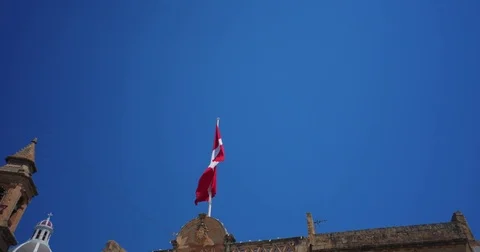 Maltese Flag  Waving in the Wind Stock Footage 79978586