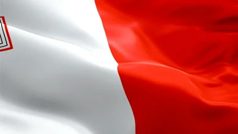 Maltese flag waving in wind video footage Full HD. Realistic Maltese Flag Stock Footage 106723845