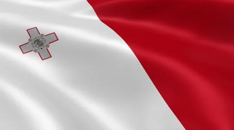 Maltese flag in the wind Stock Photos