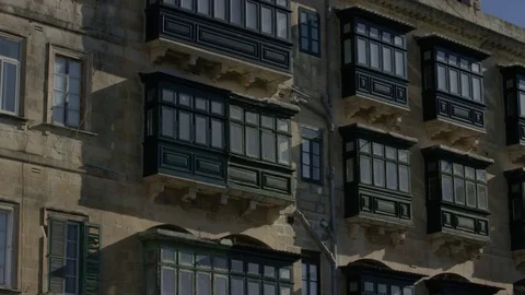 Maltese Green Balconies Stock Footage 74715810