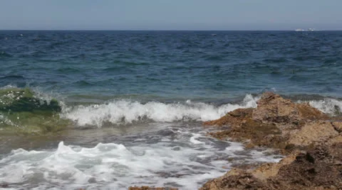 Maltese impressions - beach, waves Stock Footage 25135390