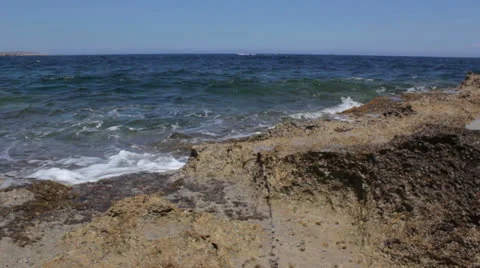 Maltese impressions - beach, waves Stock Footage 25168801