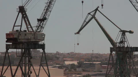 Maltese impressions - cranes Stock Footage 24884760