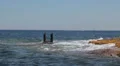 Maltese impressions - dock remains splashed by waves Vidéos HD