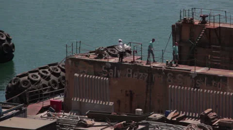 Maltese impressions - dock workers _6 Stock Footage 24881726