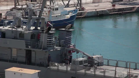 Maltese impressions - Dock workers Stock Footage 24897995