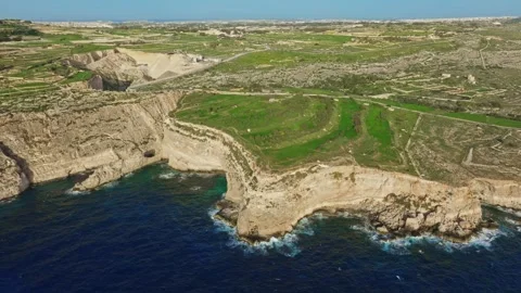 Maltese nature landscape, cliffs and sea Stock Footage 267966176
