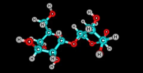 Maltose molecular structure isolated on black Stock Illustration