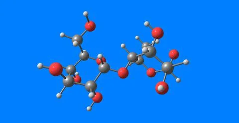 Maltose molecular structure isolated on blue Stock Illustration