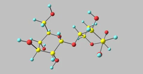 Maltose molecular structure isolated on grey Stock Illustration