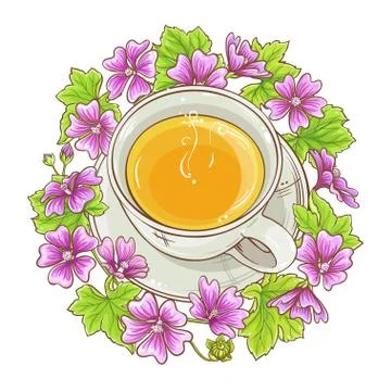 Malva tea illustration Stock Illustration