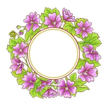 Malva vector frame Stock Illustration