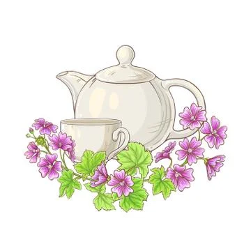 Malve tea illustration Stock Illustration