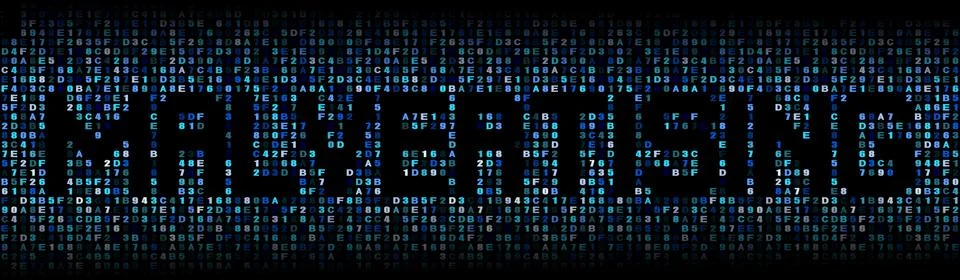 Malvertising text on hex code illustration Stock Illustration