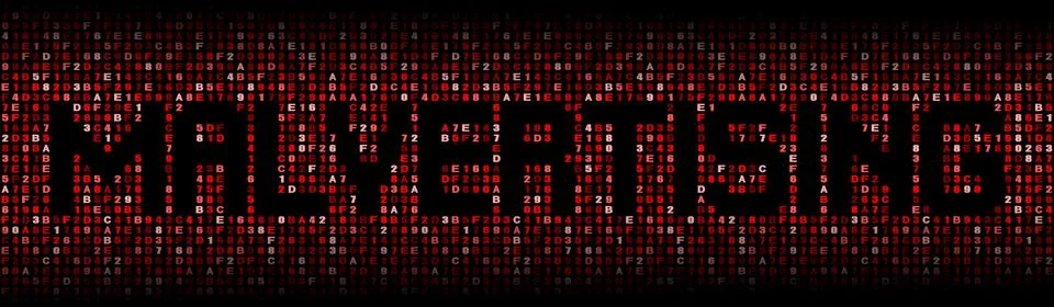 Malvertising text on hex code illustration Stock Illustration