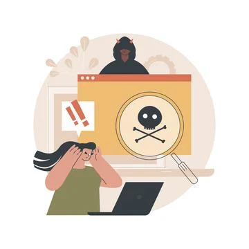 Malware abstract concept vector illustration. Illustrazione stock