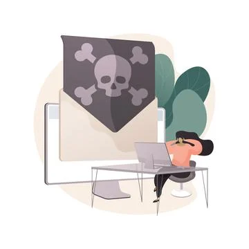 Malware abstract concept vector illustration. Illustrazione stock