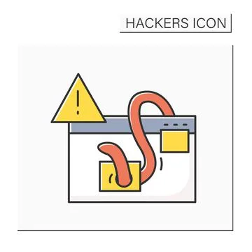 Malware alert color icon 스톡 일러스트