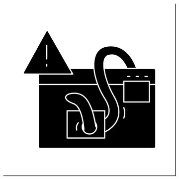 Malware alert glyph icon 스톡 일러스트