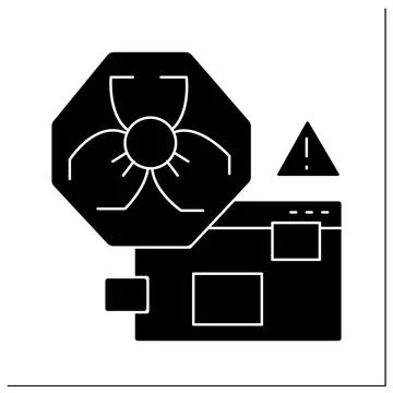 Malware alert glyph icon 库存插图