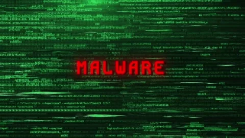 Malware Alert Warning Over Cybersecurity Glitch Error Animated Background Stock Footage 317565246