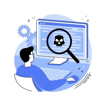 Malware analyst isolated cartoon vector illustrations. Illustrazione stock