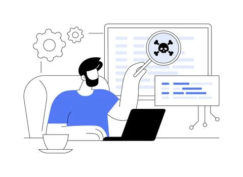Malware analyst isolated cartoon vector illustrations. Stock Illustration