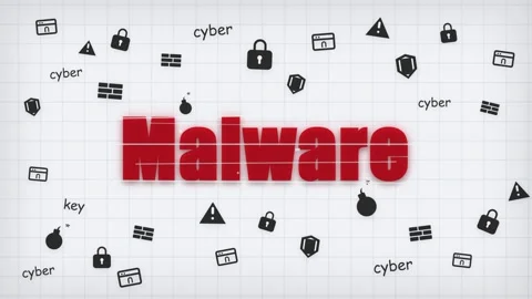 Malware and Virus Protection Cybersecurity Background Animation Stock Footage 336619684