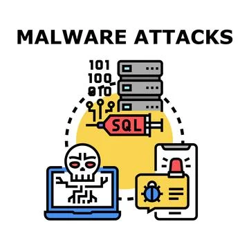 Malware attacks vector concept for cyber security イラスト素材
