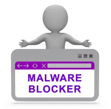 Malware Blocker Website Trojan Protection 3d Rendering Stock Illustration