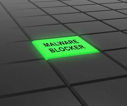 Malware Blocker Website Trojan Protection 3d Rendering Stock-Illustration