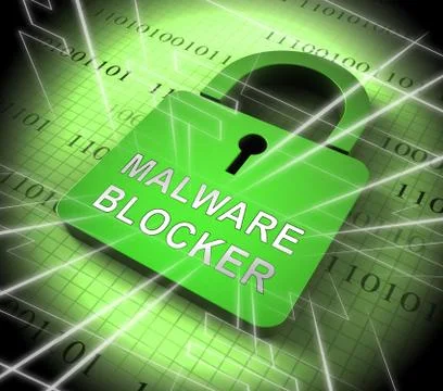 Malware Blocker Website Trojan Protection 3d Rendering Stock Illustration